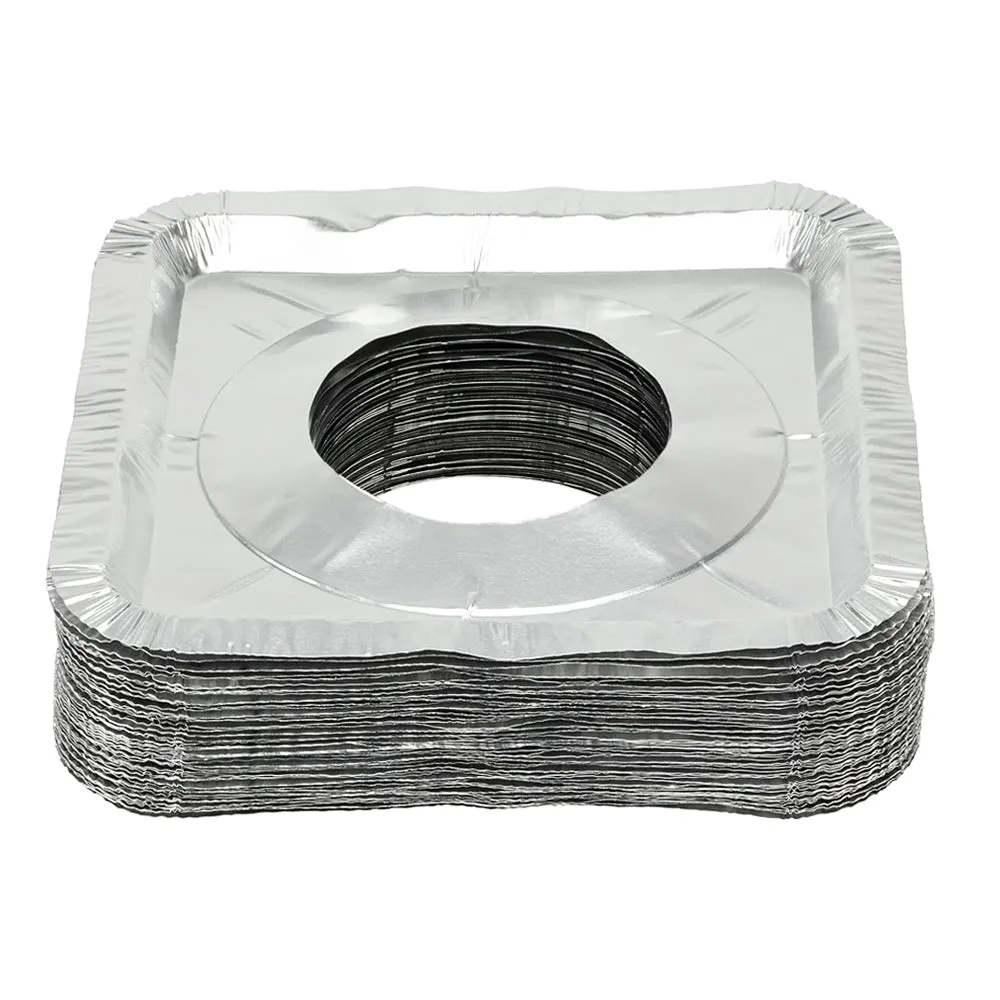 10 Aluminum Foil Square Stove Burner Covers Liners 8.46" Bibs Drip Grease Clean