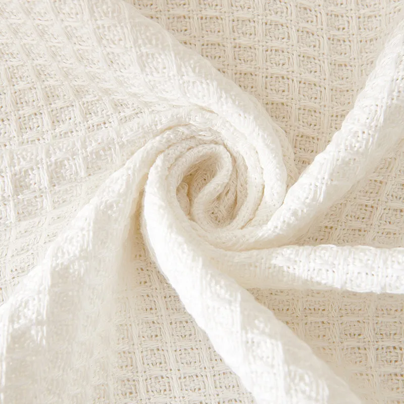180x180cm Off White Premium Polyester Sofa Throw Blanket | 180x180 cm | Multi-Seasonal Use | Sofa Protector