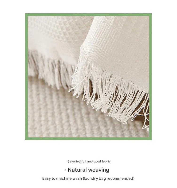 180x180cm Off White Premium Polyester Sofa Throw Blanket | 180x180 cm | Multi-Seasonal Use | Sofa Protector