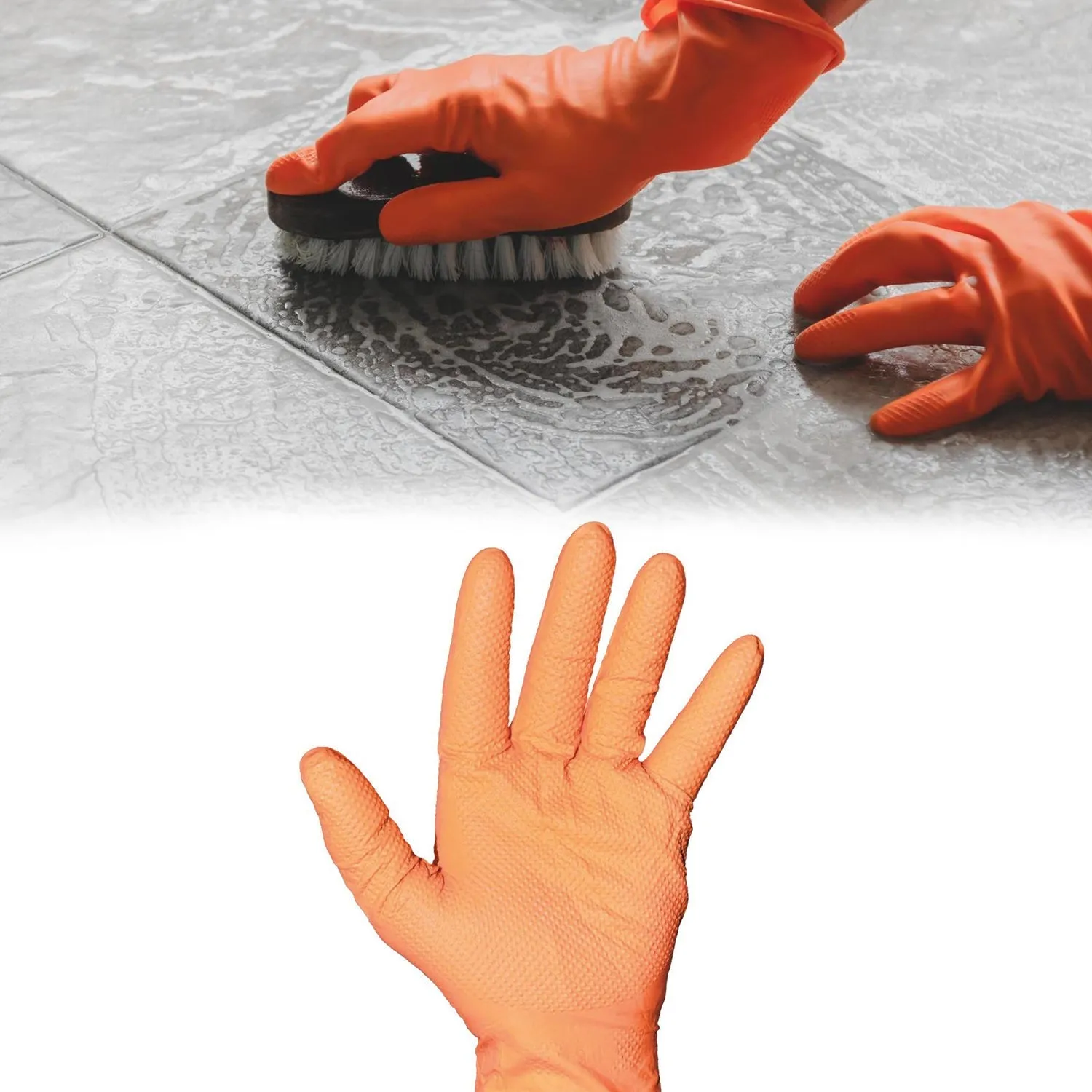 2 Pair Large Orange Gloves For Types Of Purposes Like Washing Utensils, Gardening And Cleaning Toilet Etc.