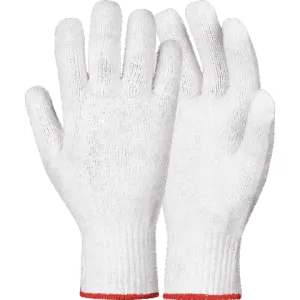 50mm 2.5'' White 450g seamless bleached cotton knit wrist gloves