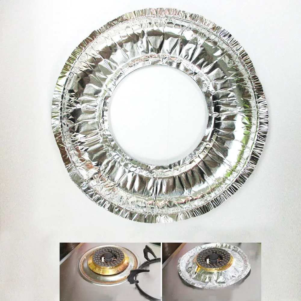 96 Disposable Aluminum Foil Burner Bib Round Gas Stove Range Oven Liner Cover 9"
