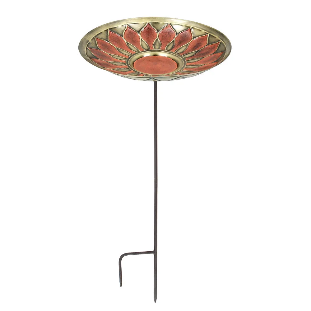 Achla Designs African Daisy Birdbath with Stake, Red
