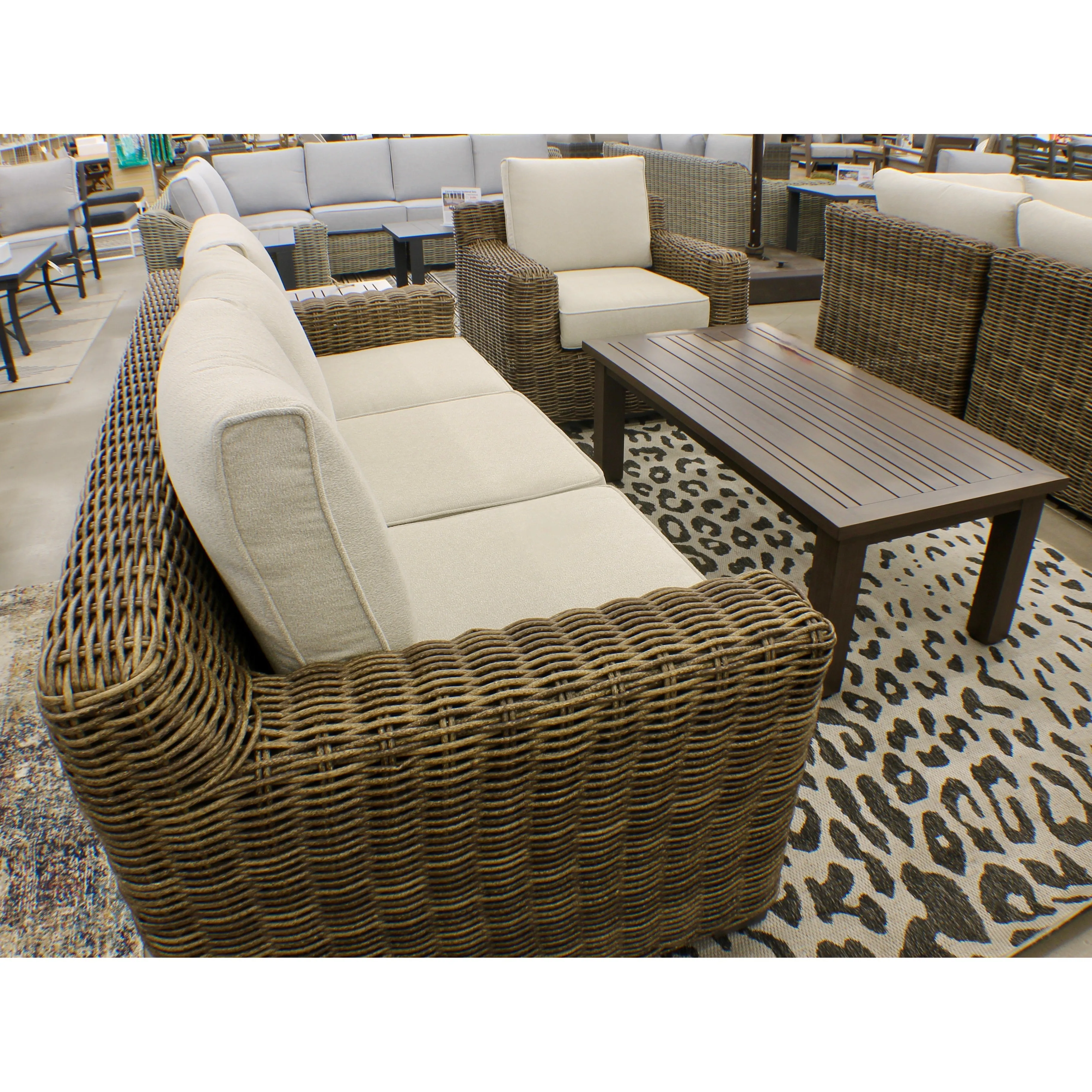 Carmel Brown 3pc Outdoor Seating Set with LUX Heavy Weave