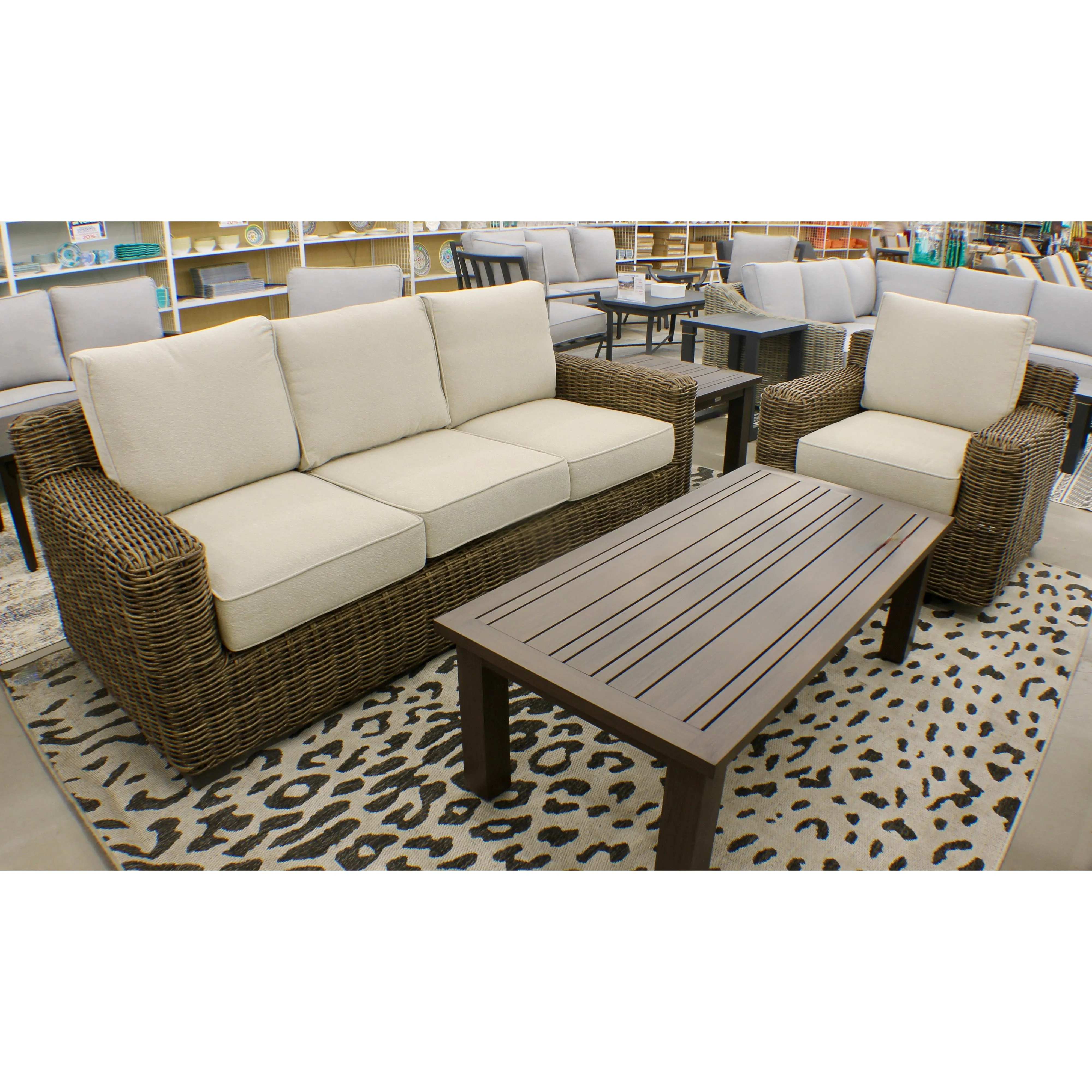 Carmel Brown 3pc Outdoor Seating Set with LUX Heavy Weave