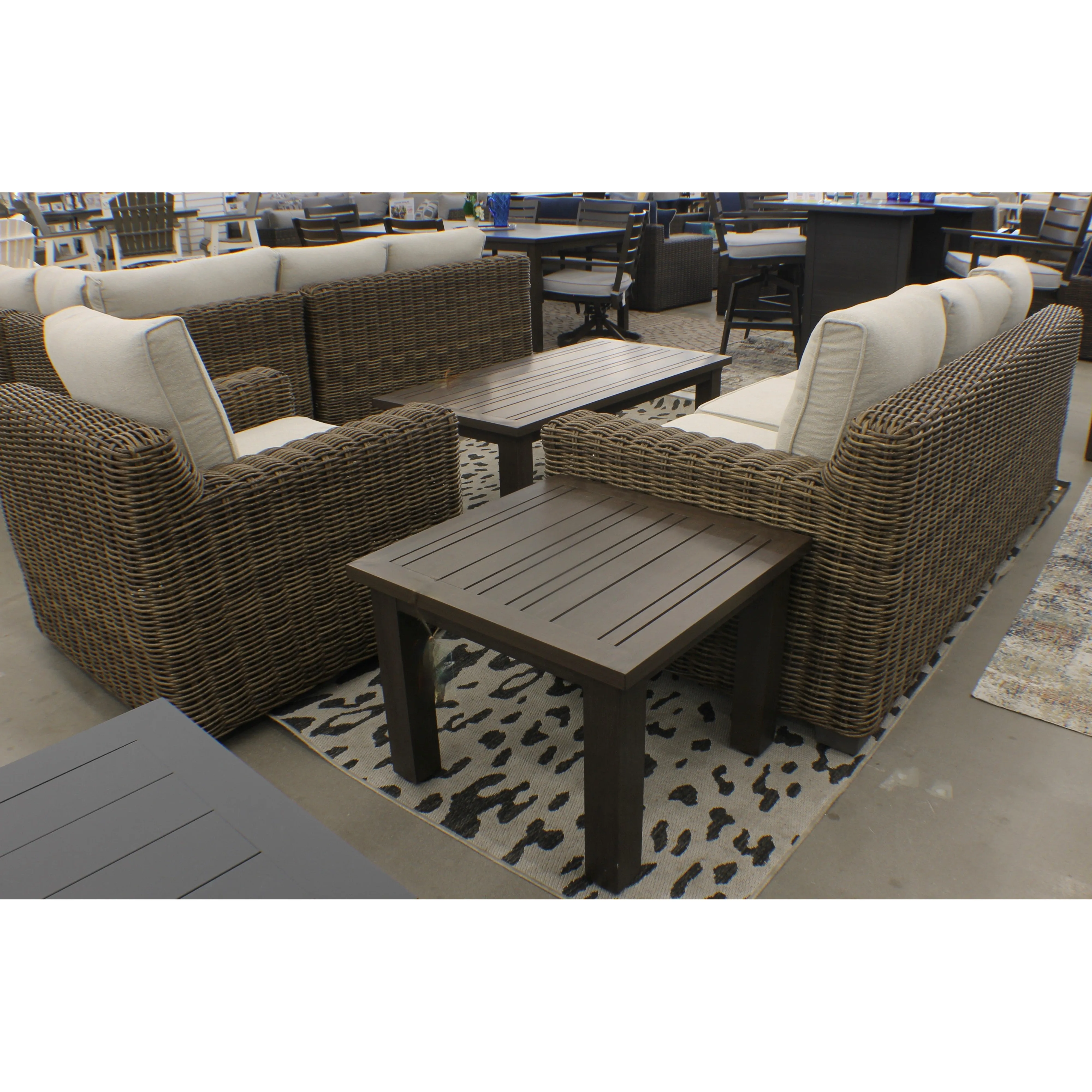 Carmel Brown 3pc Outdoor Seating Set with LUX Heavy Weave
