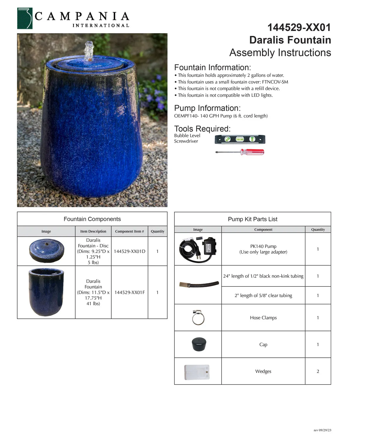 Daralis Glazed Outdoor Garden Water Fountain