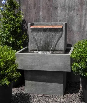 Falling Water I Modern Outdoor Wall Water Fountain