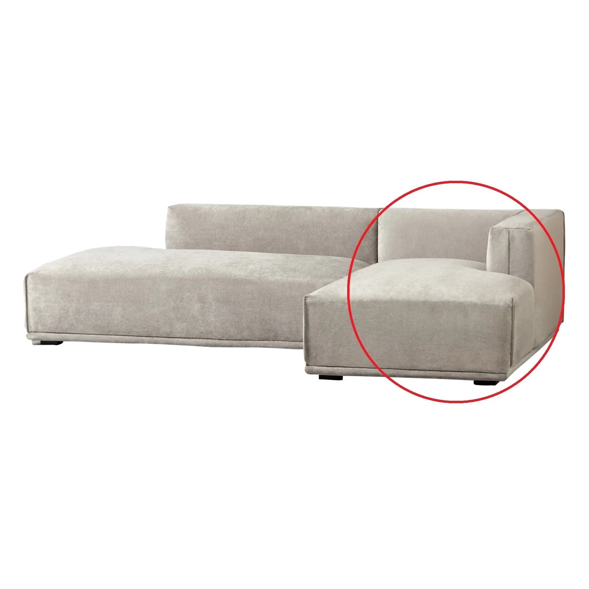 Mehne Couch Right Light Gray (W810×D1460×H580)