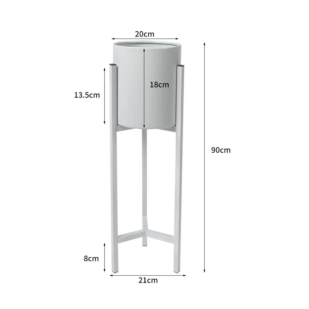 Plant Stand Garden Planter Metal Flower Pot Rack Corner Shelving Indoor Outdoor Large White