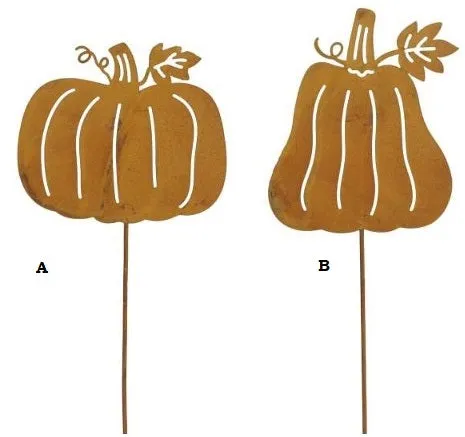 Small Rusty Pumpkin Stake