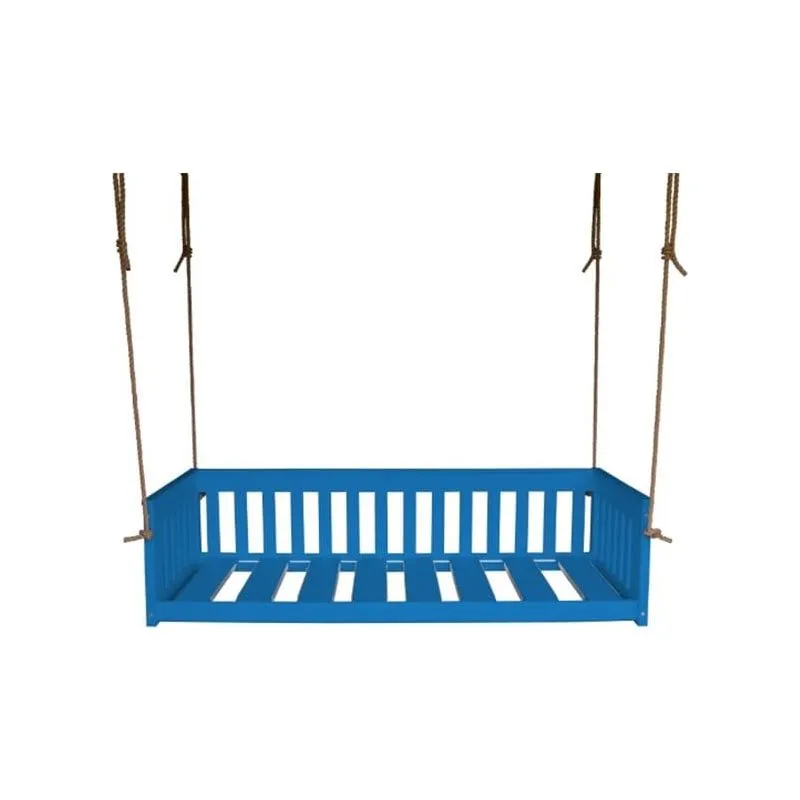 Twin Size Mission Hanging Daybed with Rope, Colored Poly Porch Swing