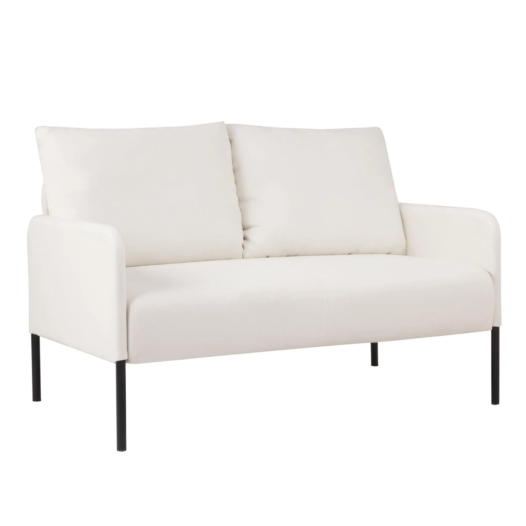 WIIS' IDEA Modern Design Fabric Loveseat Sofa Couch With Metal Legs - Beige